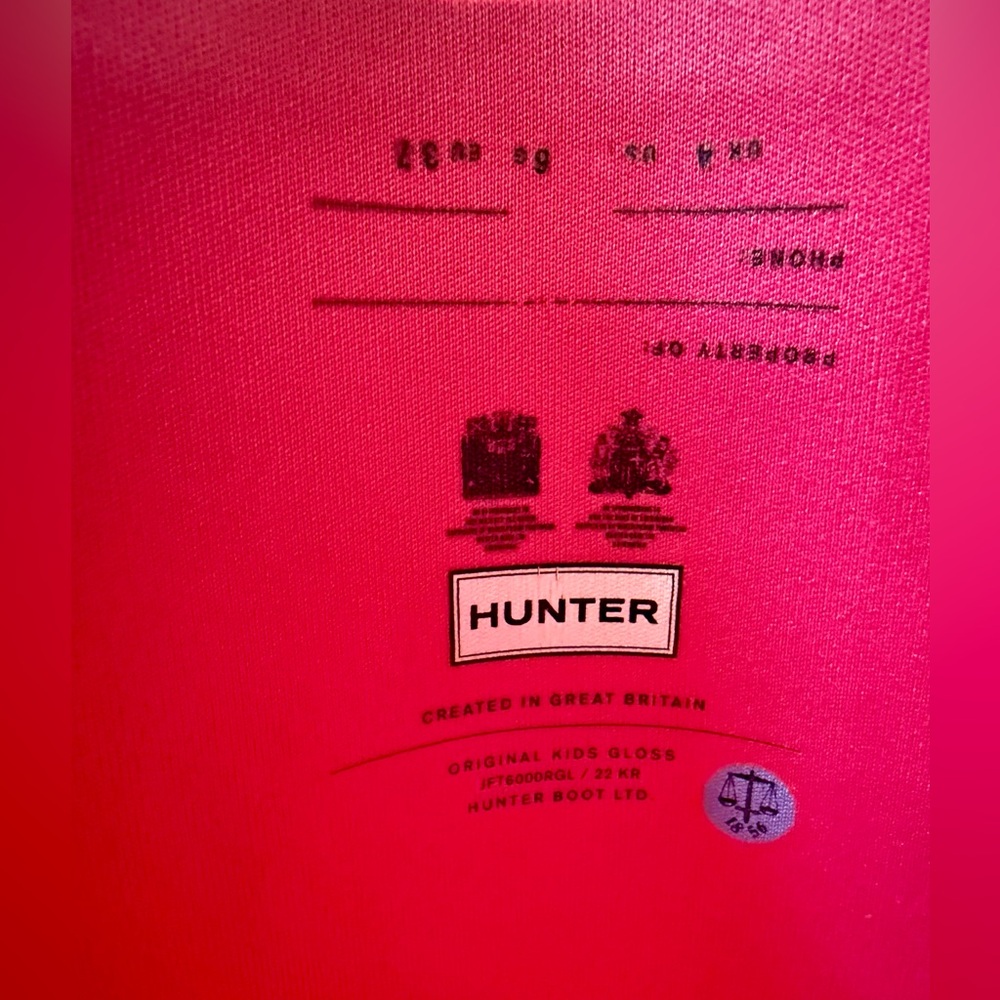 Hunter Tall Rain Boots Big Kids Fuchsia - Picture 8 of 8